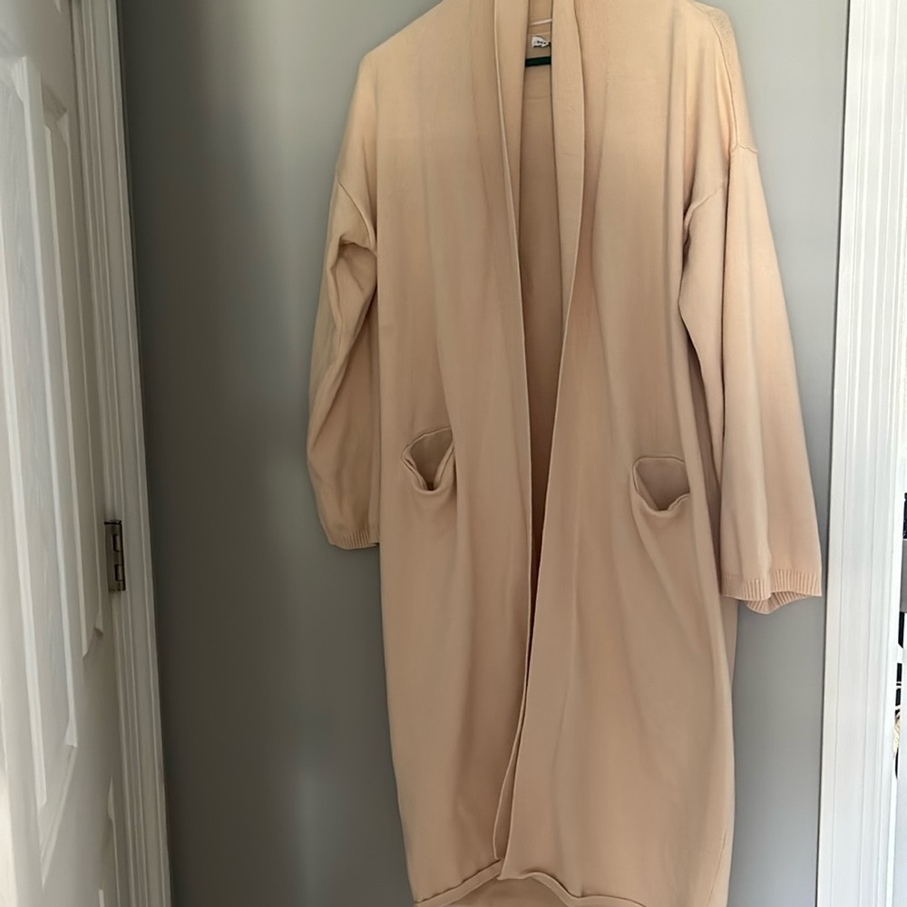 Crescent cream duster sweater